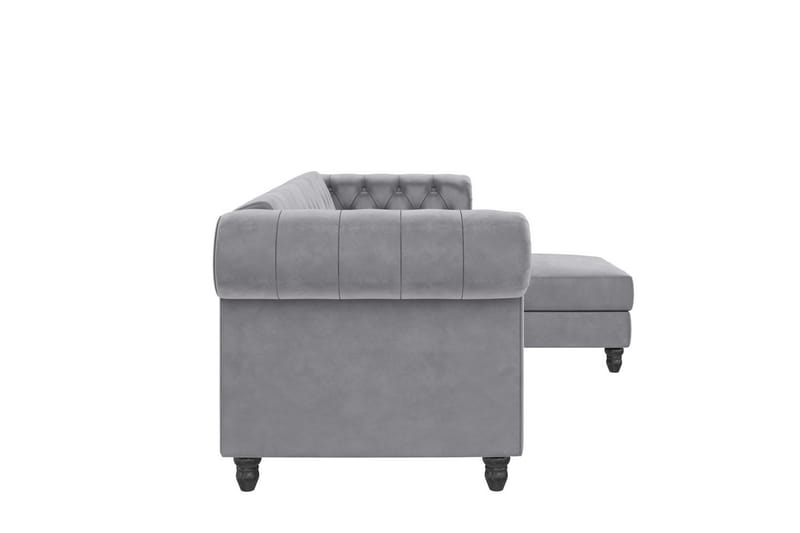 Bäddsoffa Felix 241x154x83 cm, Ljusgrå, Sammet - 241x154x83 cm, Ljusgr�å, Sammet - Möbler - Soffa - Bäddsoffa