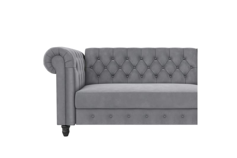 Bäddsoffa Felix 241x154x83 cm, Ljusgrå, Sammet - 241x154x83 cm, Ljusgrå, Sammet - Möbler - Soffa - Bäddsoffa