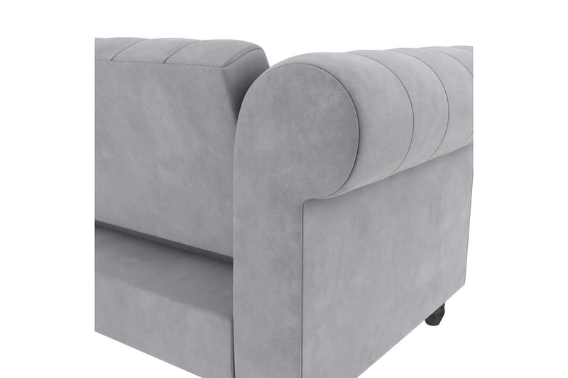 Bäddsoffa Felix 241x154x83 cm, Ljusgrå, Sammet - 241x154x83 cm, Ljusgrå, Sammet - Möbler - Soffa - Bäddsoffa