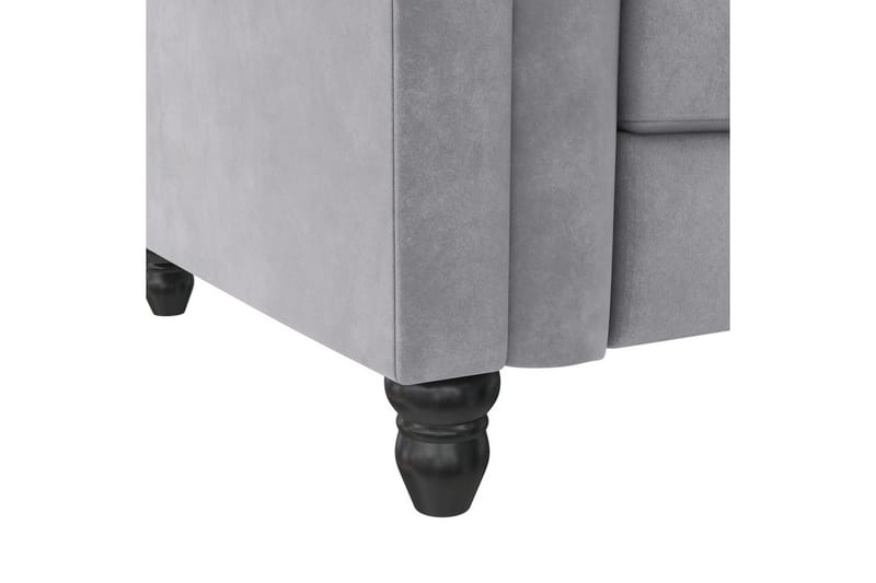 Bäddsoffa Felix 241x154x83 cm, Ljusgrå, Sammet - 241x154x83 cm, Ljusgrå, Sammet - Möbler - Soffa - Bäddsoffa