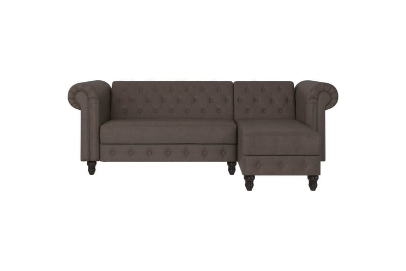 Bäddsoffa Felix 241x154x83 cm, Mörkbrun, Mikrofiber/Trä/Metall - 241x154x83 cm, Mörkbrun, Mikrofiber/Trä/Metall - Möbler - Soffa - Bäddsoffa