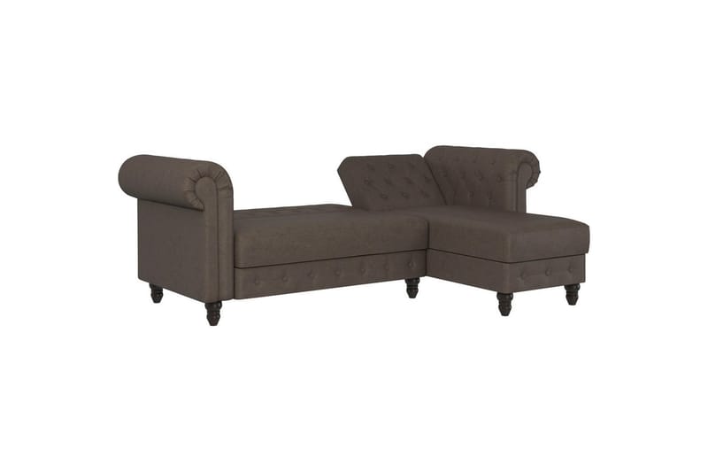 Bäddsoffa Felix 241x154x83 cm, Mörkbrun, Mikrofiber/Trä/Metall - 241x154x83 cm, Mörkbrun, Mikrofiber/Trä/Metall - Möbler - Soffa - Bäddsoffa