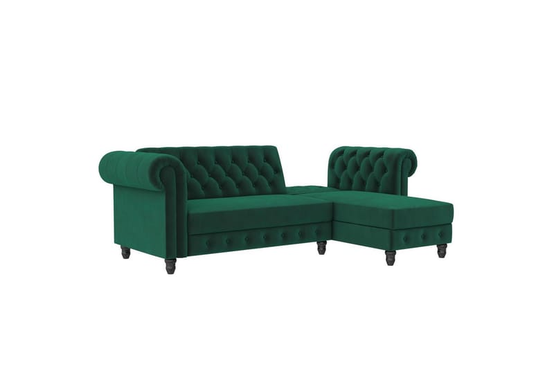 Bäddsoffa Felix 241x154x83 cm, Mörkgrön, Sammet - 241x154x83 cm, Mörkgrön, Sammet - Möbler - Soffa - Bäddsoffa