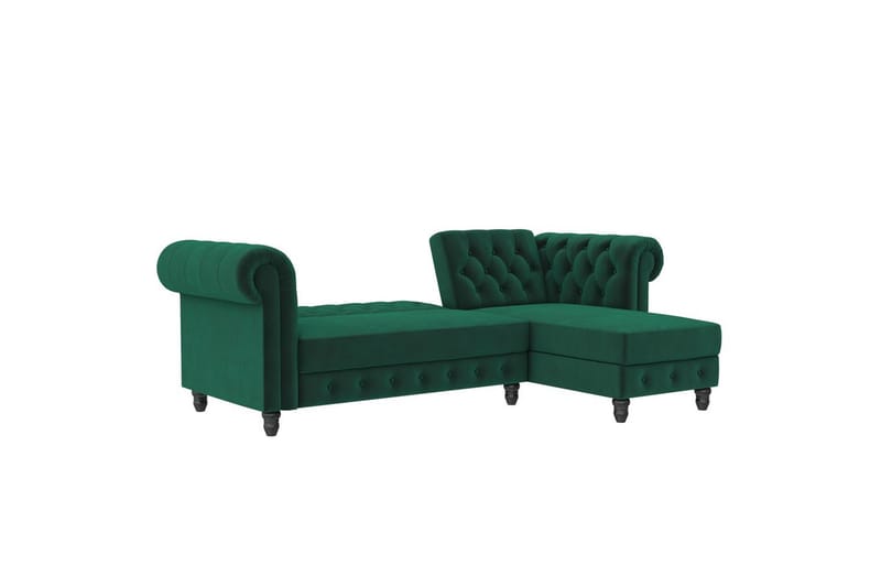 Bäddsoffa Felix 241x154x83 cm, Mörkgrön, Sammet - 241x154x83 cm, Mörkgrön, Sammet - Möbler - Soffa - Bäddsoffa