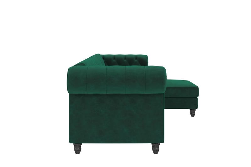 Bäddsoffa Felix 241x154x83 cm, Mörkgrön, Sammet - 241x154x83 cm, Mörkgrön, Sammet - Möbler - Soffa - Bäddsoffa