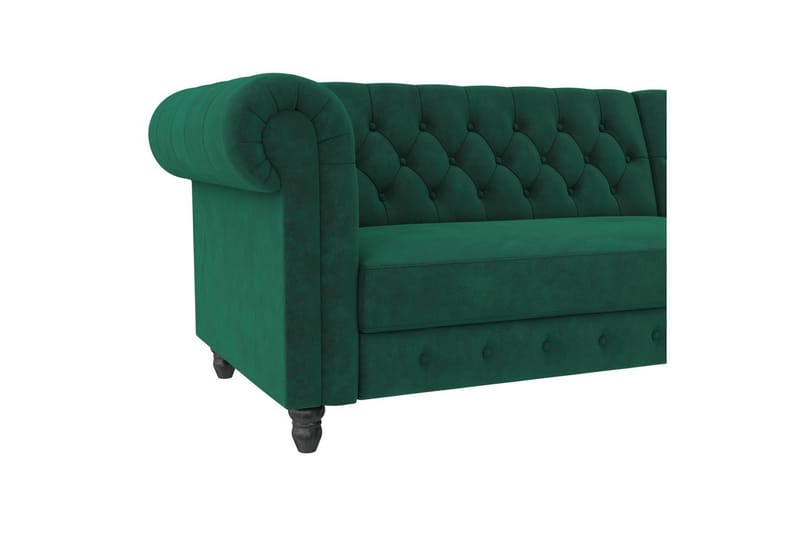 Bäddsoffa Felix 241x154x83 cm, Mörkgrön, Sammet - 241x154x83 cm, Mörkgrön, Sammet - Möbler - Soffa - Bäddsoffa