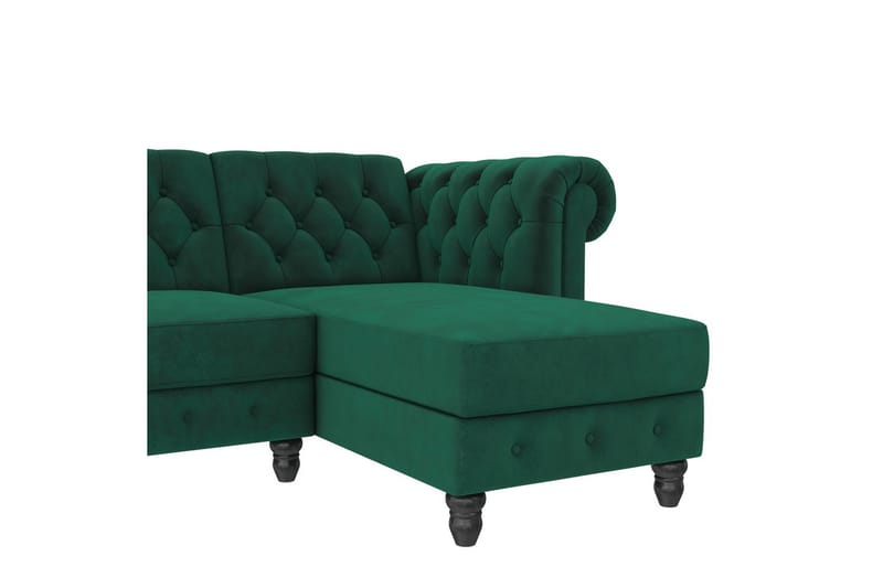 Bäddsoffa Felix 241x154x83 cm, Mörkgrön, Sammet - 241x154x83 cm, Mörkgrön, Sammet - Möbler - Soffa - Bäddsoffa