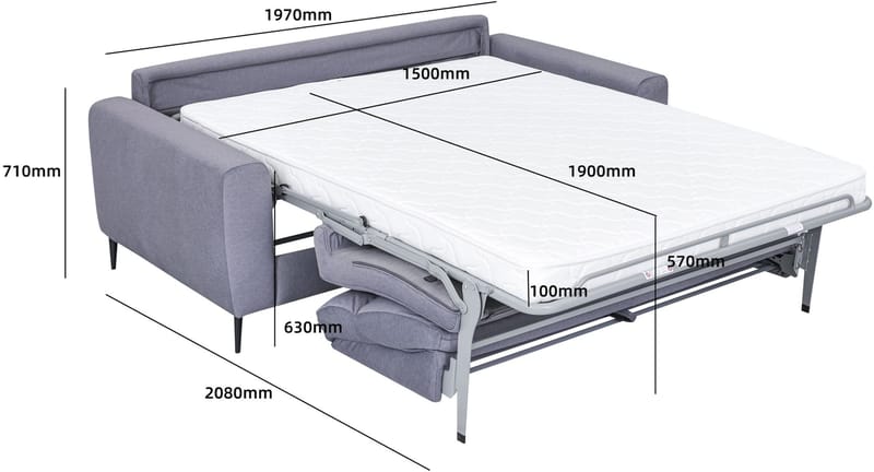 Bäddsoffa framåtäddad - Grå Hoven - Grå - Möbler - Soffa - Bäddsoffa