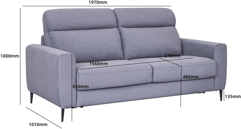 Bäddsoffa framåtäddad - Grå Hoven - Grå - Möbler - Soffa - Bäddsoffa