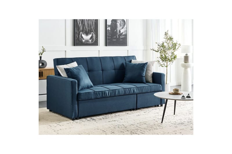 Bäddsoffa Glomma - Blå, Svart - Möbler - Soffa - Bäddsoffa