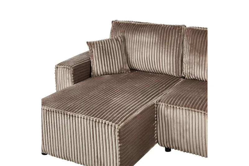 Bäddsoffa Högervänd Abacka - Brun, Svart - Möbler - Soffa - Bäddsoffa