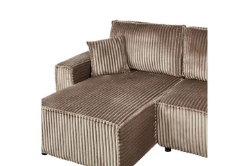 Bäddsoffa Högervänd Abacka - Brun, Svart - Möbler - Soffa - Bäddsoffa
