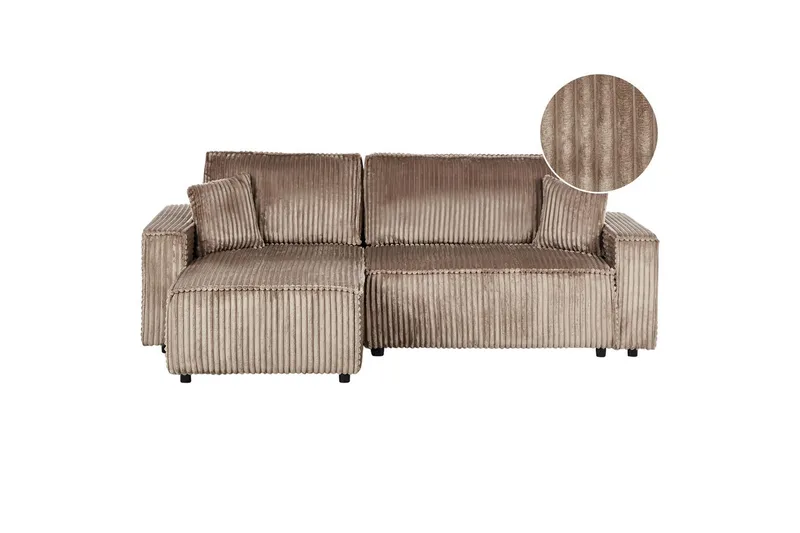 Bäddsoffa Högervänd Abacka - Brun, Svart - Möbler - Soffa - Bäddsoffa