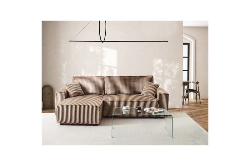 Bäddsoffa Högervänd Abacka - Brun, Svart - Möbler - Soffa - Bäddsoffa