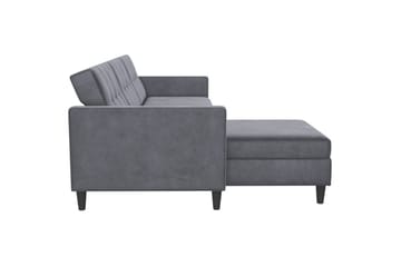 Bäddsoffa Hartford 213x153x82 cm, Antracit, Sammet - 213x153x82 cm, Antracit, Sammet - Möbler - Soffa - Bäddsoffa