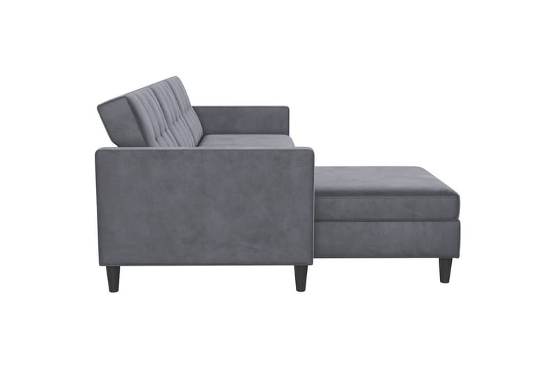 Bäddsoffa Hartford 213x153x82 cm, Antracit, Sammet - 213x153x82 cm, Antracit, Sammet - Möbler - Soffa - Bäddsoffa