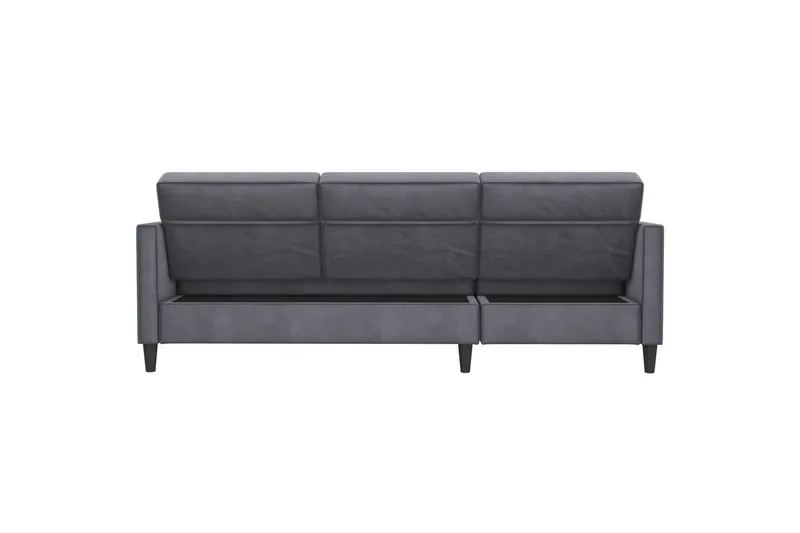 Bäddsoffa Hartford 213x153x82 cm, Antracit, Sammet - 213x153x82 cm, Antracit, Sammet - Möbler - Soffa - Bäddsoffa
