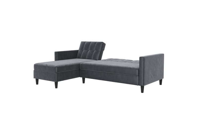 Bäddsoffa Hartford 213x153x82 cm, Antracit, Sammet - 213x153x82 cm, Antracit, Sammet - Möbler - Soffa - Bäddsoffa