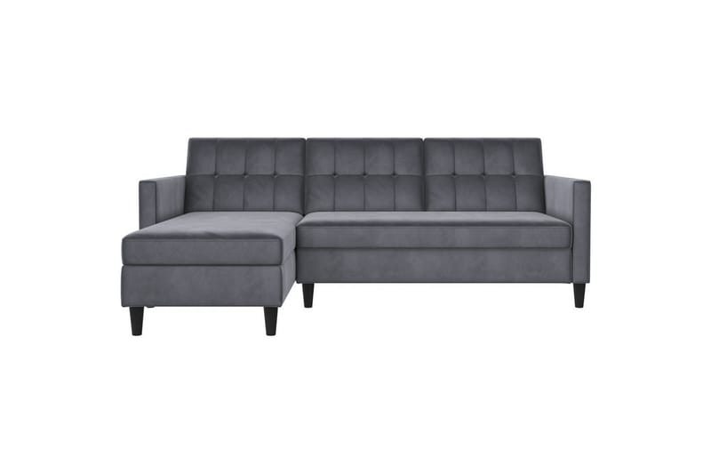 Bäddsoffa Hartford 213x153x82 cm, Antracit, Sammet - 213x153x82 cm, Antracit, Sammet - Möbler - Soffa - Bäddsoffa