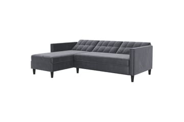 Bäddsoffa Hartford 213x153x82 cm, Antracit, Sammet - 213x153x82 cm, Antracit, Sammet - Möbler - Soffa - Bäddsoffa