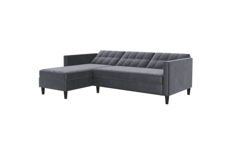 Bäddsoffa Hartford 213x153x82 cm, Antracit, Sammet - 213x153x82 cm, Antracit, Sammet - Möbler - Soffa - Bäddsoffa