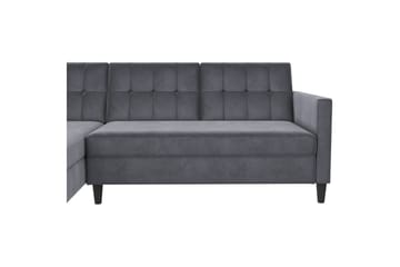 Bäddsoffa Hartford 213x153x82 cm, Antracit, Sammet - 213x153x82 cm, Antracit, Sammet - Möbler - Soffa - Bäddsoffa