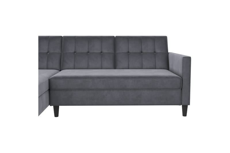Bäddsoffa Hartford 213x153x82 cm, Antracit, Sammet - 213x153x82 cm, Antracit, Sammet - Möbler - Soffa - Bäddsoffa