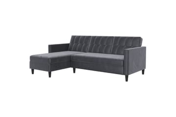 Bäddsoffa Hartford 213x153x82 cm, Antracit, Sammet