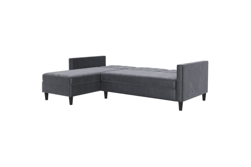 Bäddsoffa Hartford 213x153x82 cm, Antracit, Sammet - 213x153x82 cm, Antracit, Sammet - Möbler - Soffa - Bäddsoffa