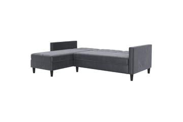 Bäddsoffa Hartford 213x153x82 cm, Antracit, Sammet - 213x153x82 cm, Antracit, Sammet - Möbler - Soffa - Bäddsoffa