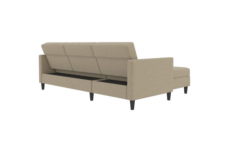 Bäddsoffa Hartford 213x153x82 cm, Cappuccino, Linnetyg Utseende (100% Polyester - 213x153x82 cm, Cappuccino, Linnetyg Utseende (100% Polyester - Möbler - Soffa - Bäddsoffa