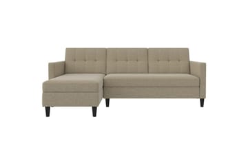 Bäddsoffa Hartford 213x153x82 cm, Cappuccino, Linnetyg Utseende (100% Polyester - 213x153x82 cm, Cappuccino, Linnetyg Utseende (100% Polyester - Möbler - Soffa - Bäddsoffa