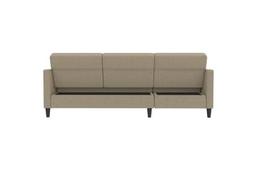 Bäddsoffa Hartford 213x153x82 cm, Cappuccino, Linnetyg Utseende (100% Polyester - 213x153x82 cm, Cappuccino, Linnetyg Utseende (100% Polyester - Möbler - Soffa - Bäddsoffa