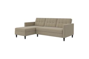 Bäddsoffa Hartford 213x153x82 cm, Cappuccino, Linnetyg Utseende (100% Polyester