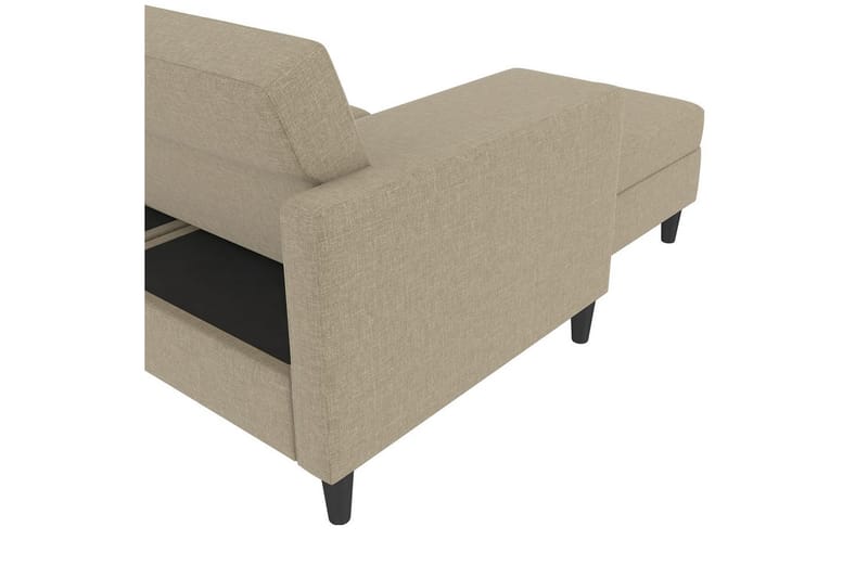 Bäddsoffa Hartford 213x153x82 cm, Cappuccino, Linnetyg Utseende (100% Polyester - 213x153x82 cm, Cappuccino, Linnetyg Utseende (100% Polyester - Möbler - Soffa - Bäddsoffa