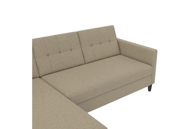 Bäddsoffa Hartford 213x153x82 cm, Cappuccino, Linnetyg Utseende (100% Polyester - 213x153x82 cm, Cappuccino, Linnetyg Utseende (100% Polyester - Möbler - Soffa - Bäddsoffa