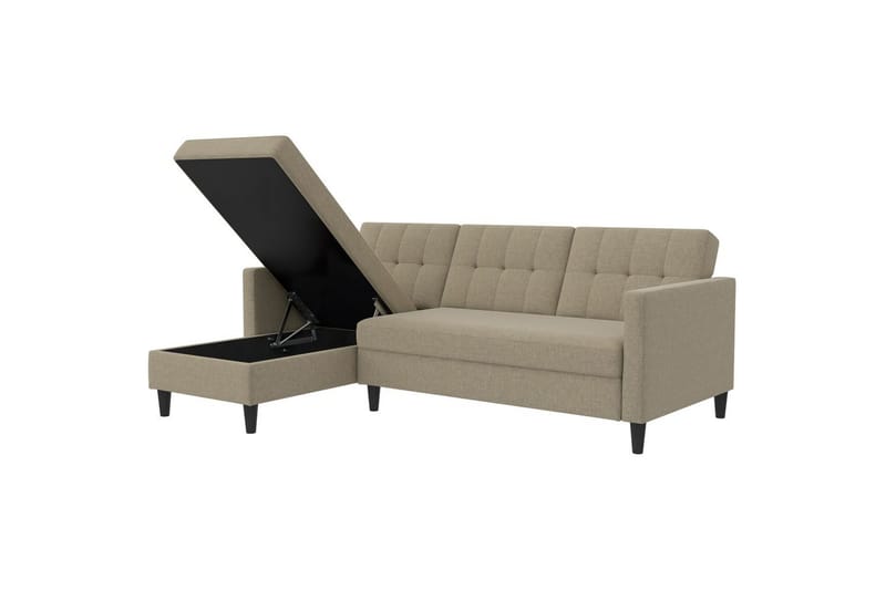 Bäddsoffa Hartford 213x153x82 cm, Cappuccino, Linnetyg Utseende (100% Polyester - 213x153x82 cm, Cappuccino, Linnetyg Utseende (100% Polyester - Möbler - Soffa - Bäddsoffa