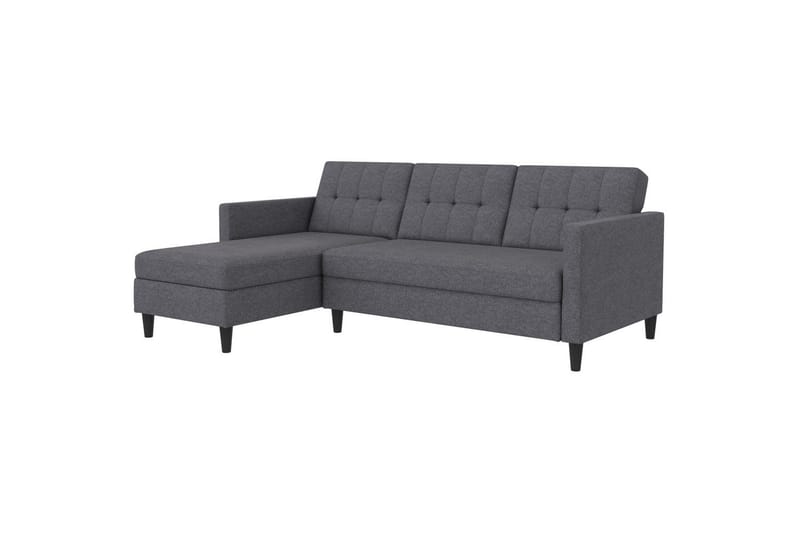 Bäddsoffa Hartford 213x153x82 cm, Grå, Linnetyg Utseende (100% Polyester - 213x153x82 cm, Grå, Linnetyg Utseende (100% Polyester - Möbler - Soffa - Bäddsoffa