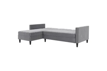 Bäddsoffa Hartford 213x153x82 cm, Grå, Sammet - 213x153x82 cm, Grå, Sammet - Möbler - Soffa - Bäddsoffa