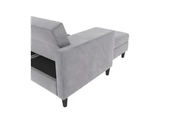 Bäddsoffa Hartford 213x153x82 cm, Grå, Sammet - 213x153x82 cm, Grå, Sammet - Möbler - Soffa - Bäddsoffa