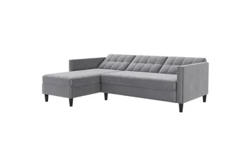 Bäddsoffa Hartford 213x153x82 cm, Grå, Sammet - 213x153x82 cm, Grå, Sammet - Möbler - Soffa - Bäddsoffa