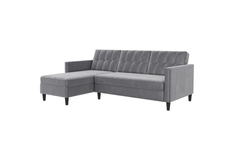 Bäddsoffa Hartford 213x153x82 cm, Grå, Sammet - 213x153x82 cm, Grå, Sammet - Möbler - Soffa - Bäddsoffa