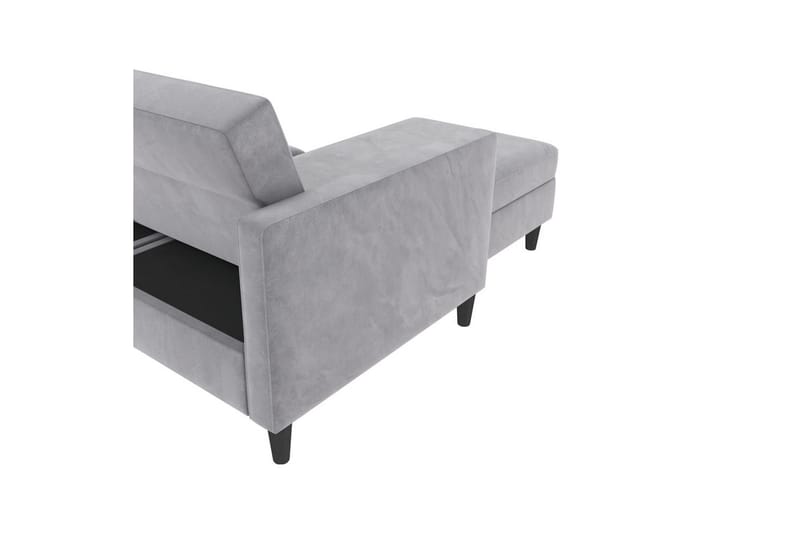 Bäddsoffa Hartford 213x153x82 cm, Grå, Sammet - 213x153x82 cm, Grå, Sammet - Möbler - Soffa - Bäddsoffa