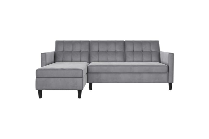 Bäddsoffa Hartford 213x153x82 cm, Grå, Sammet - 213x153x82 cm, Grå, Sammet - Möbler - Soffa - Bäddsoffa