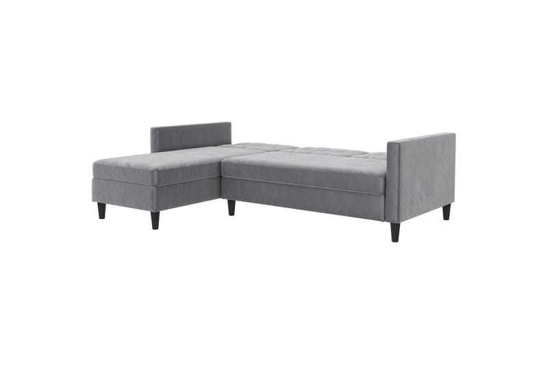 Bäddsoffa Hartford 213x153x82 cm, Grå, Sammet - 213x153x82 cm, Grå, Sammet - Möbler - Soffa - Bäddsoffa
