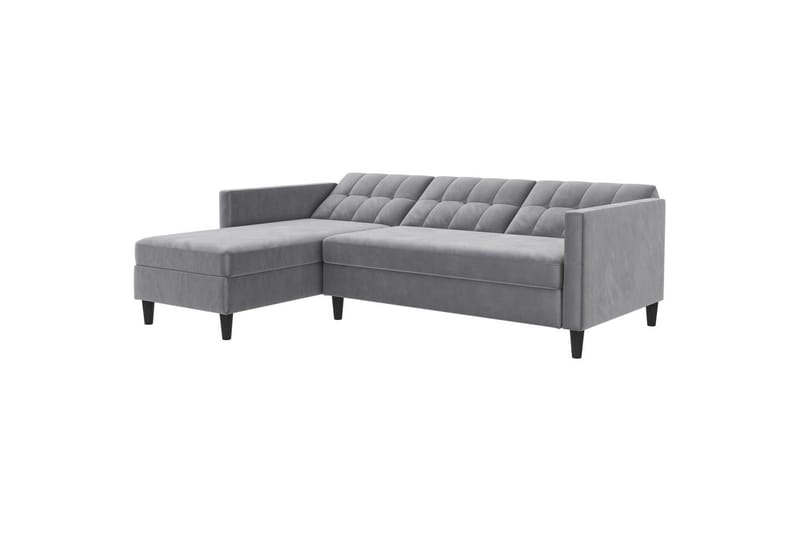 Bäddsoffa Hartford 213x153x82 cm, Grå, Sammet - 213x153x82 cm, Grå, Sammet - Möbler - Soffa - Bäddsoffa