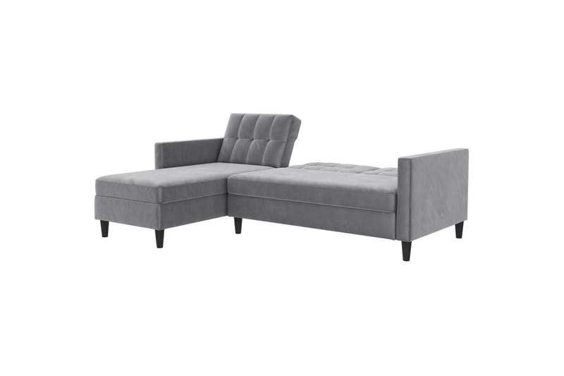 Bäddsoffa Hartford 213x153x82 cm, Grå, Sammet - 213x153x82 cm, Grå, Sammet - Möbler - Soffa - Bäddsoffa