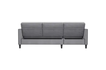 Bäddsoffa Hartford 213x153x82 cm, Grå, Sammet - 213x153x82 cm, Grå, Sammet - Möbler - Soffa - Bäddsoffa