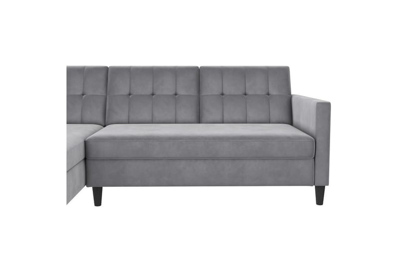 Bäddsoffa Hartford 213x153x82 cm, Grå, Sammet - 213x153x82 cm, Grå, Sammet - Möbler - Soffa - Bäddsoffa