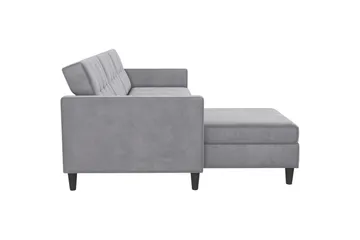 Bäddsoffa Hartford 213x153x82 cm, Grå, Sammet - 213x153x82 cm, Grå, Sammet - Möbler - Soffa - Bäddsoffa